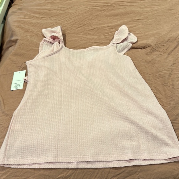 NWT Nine West pink ruffle tank top, pm. - Picture 4 of 4
